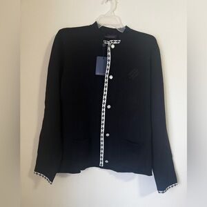 Louis Vuitton black button up sweater